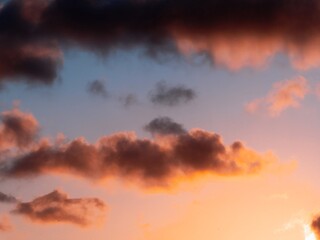 sunset sky with dark clouds