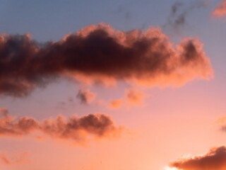 red sky and clouds