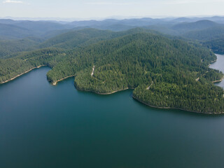Obraz na płótnie Canvas Aerial view of Golyam Beglik Reservoir, Bulgaria