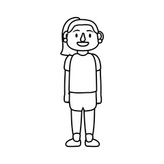 old woman person character line style icon