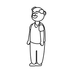 old man person character line style icon