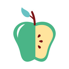 apple green without a portion fresh fruit nature icon