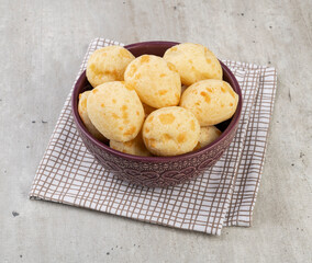 Typical brazilian cheese bun in a bowl