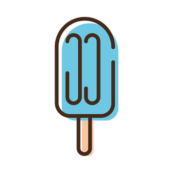 delicious ice cream in stick line and fill style icon