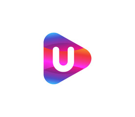 U Alphabet Play Logo Design Concept