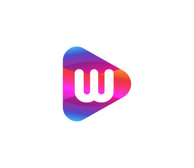 W Alphabet Play Logo Design Concept