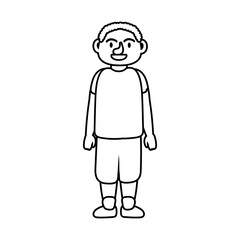 old man person character line style icon