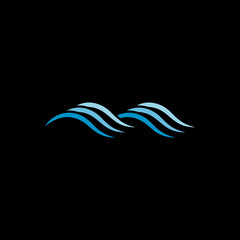 Water wave icon flat vector illustration
