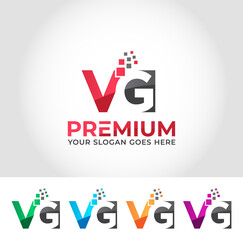VG Alphabet Modern Logo Design Concept