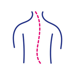 spinal sclerosis line and fill style icon