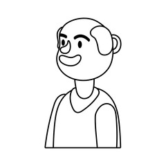 old man person character line style icon