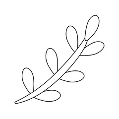 branch with leafs nature line style icon