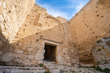 The venetian castle of Akrokorinthos in northern Peloponnese