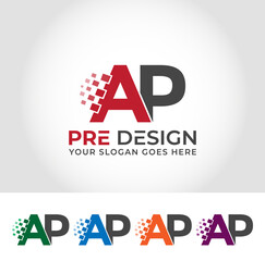 AP Alphabet Creative Logo Design Concept