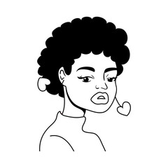afro woman pop art style icon