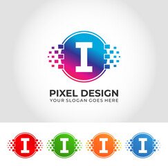 Obraz premium I Pixel Logo Design Concept