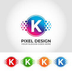 K Pixel Logo Design Concept