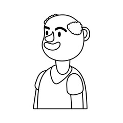 old man person character line style icon