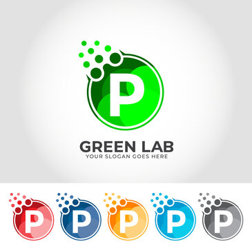 P Alphabet Lab Creative Logo Design Concept