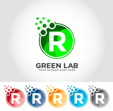 R Alphabet Lab Creative Logo Design Concept