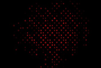 Dark Red vector template with poker symbols.