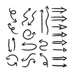 Arrow doodles vector collection. Set of Hand drawn vector arrows.