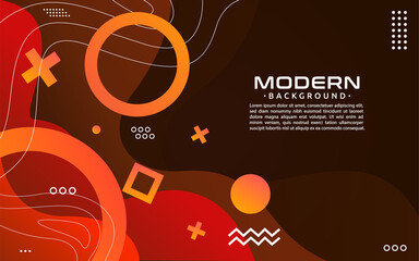 Modern orange background with geometric abstract shape.