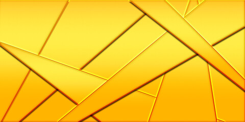 abstract design layers of triangles in golden background with texture
