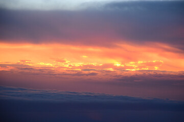 sunset bloody clouds in sky