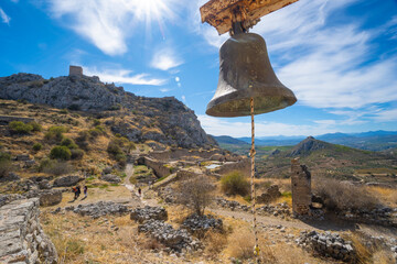 The old church of  saint Demetrios  inside the walls of  the castle of Akrokorinthos