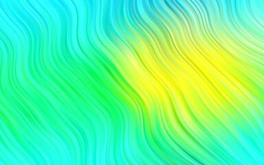 Light Blue, Yellow vector background with bent lines.