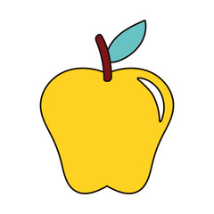 yellow apple fresh fruit nature icon