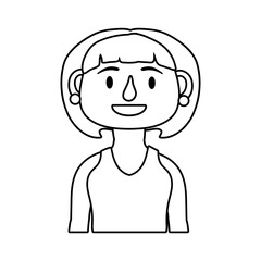 old woman person character line style icon