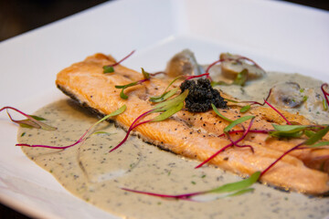 Dieppoise trout fillet with caviar