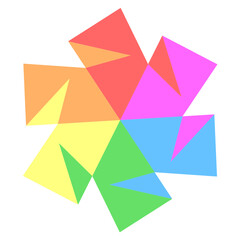 abstract geometric rainbow six sided polygon