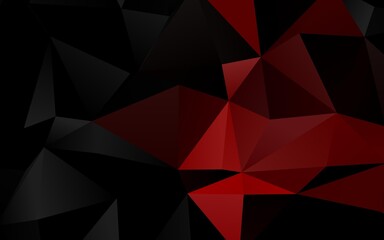 Fototapeta premium Dark Red vector low poly texture.