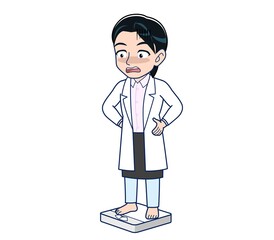 Fototapeta premium Young female doctor in a white lab coat