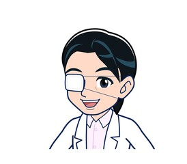 Fototapeta premium Young female doctor in a white lab coat