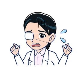 Young female doctor in a white lab coat