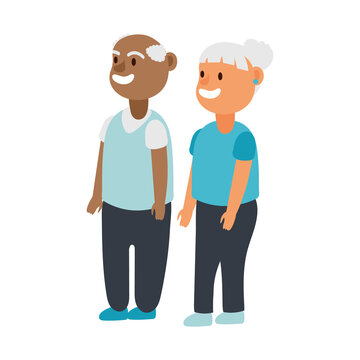 interracial old couple persons avatars characters
