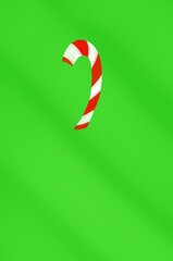 Christmas candy cane red and white with green backgorund. Watercolor style illustration