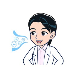 Fototapeta premium Young female doctor in a white lab coat