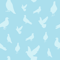 Vector seamless pattern with pigeons