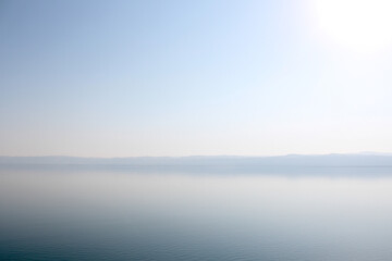 Fototapeta premium Sunrise over the Dead Sea. No people, space for copy. 