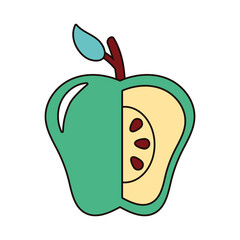 apple green without a portion fresh fruit nature icon
