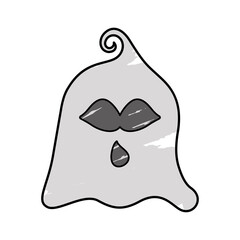Isolated ghost cartoon. Halloween season cartoon - Vector