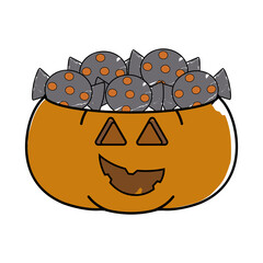 Happy halloween pumpkin icon. Halloween season- Vector