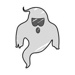 Isolated ghost cartoon. Halloween season cartoon - Vector