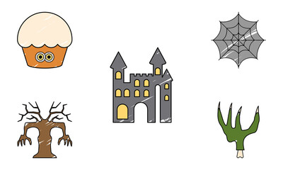 Set of halloween season icons - Vector illustration