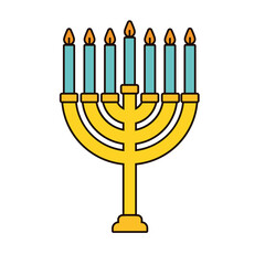 chandelier with candles isolated icon